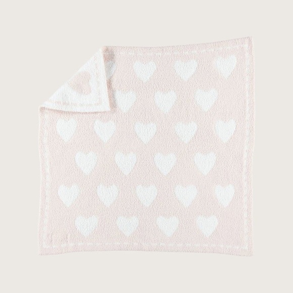 Pink Heart Patterned Blanket barefoot dreams blanket